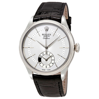Cellini Dual Time Silver Dial 18K White Gold Watch 50529SSBKL