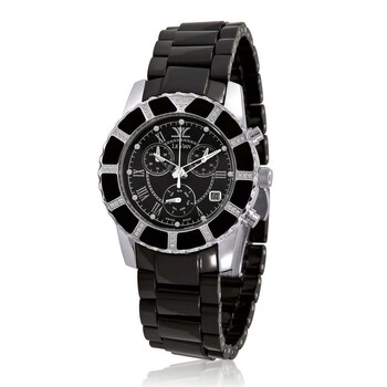 Ceramic Chronograph Quartz Black Dial Watch LV931CRDB