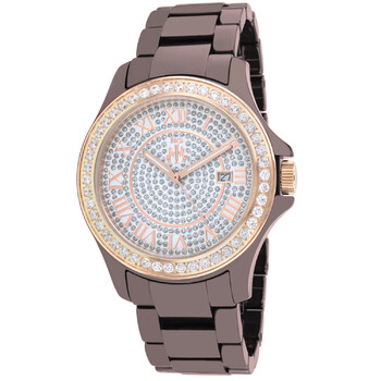 Ceramic Crystal Pave Dial Maroon Watch JV9416