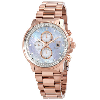 Chandler Chronograph EcoDrive Mother of Pearl Diamond Watch FB300351Y