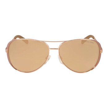 Chelsea Rose Gold Flash Pilot Sunglasses MK5004 1017R1