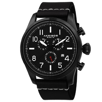 Chronograph Black Dial Black Ionplated Watch AK705BK