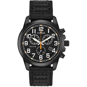 Chronograph Black Dial Black Nylon Watch AT020501E