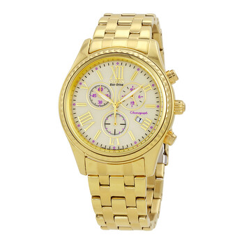 Chronograph Champagne Dial GoldTone Stainless Steel Watch FB136259P