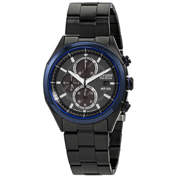 Chronograph EcoDrive Black Dial Watch CA043852E