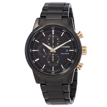 Chronograph EcoDrive Black Dial Watch CA074685E