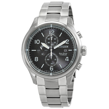 Chronograph EcoDrive Black Dial Watch CA081088E