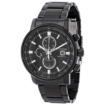 Chronograph EcoDrive Black Dial Watch CA084583E