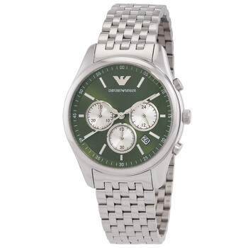 Chronograph Quartz Diamond Green Dial Watch AR11581