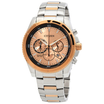 Chronograph Quartz Rose Gold Dial Watch AN820459X