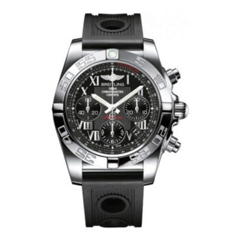 Chronomat 41 Black Dial Black Rubber Watch AB014012BC04BKOR