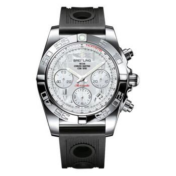 Chronomat 41 Mother Of Pearl Dial Black Rubber Watch AB014012A746BKOR