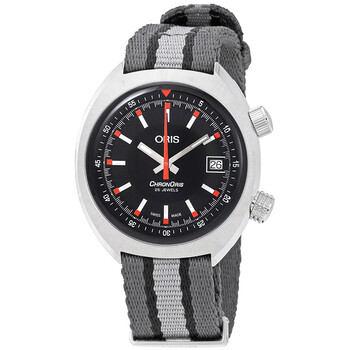 Chronoris Automatic Black Dial Grey Textile Watch 01 733 7737 405407 5 19