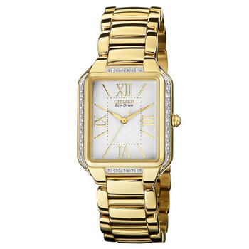 Ciena EcoDrive Diamond GoldTone Stainless Steel Watch EM019257A