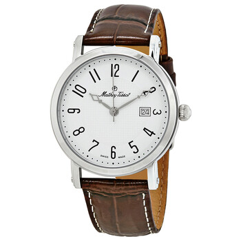 City White Dial Brown Leather Watch H611251AG