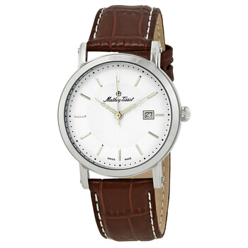 City White Dial Brown Leather Watch H611251AI