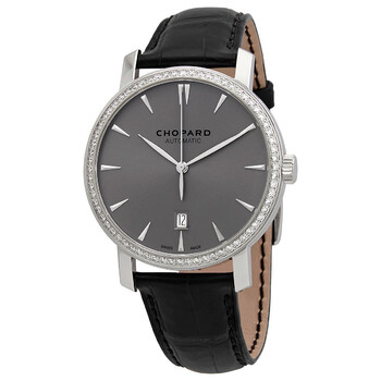 Classic Automatic Diamond Grey Dial 18kt White Gold Watch
