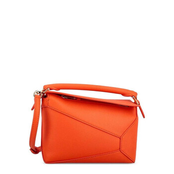 Classic Calfskin Mini Puzzle Bag  Vivid Orange