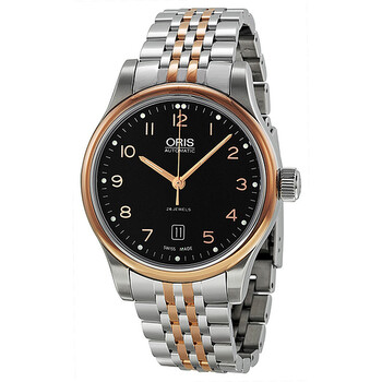 Classic Date Automatic Black Dial Rose Gold and Steel Watch 01 733 7594 439407 8 20