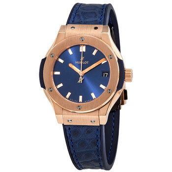 Classic Fusion Blue Dial 18kt Rose Gold Watch 581.OX.7180.LR