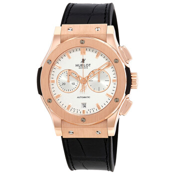 Classic Fusion Silver Dial Black Leather Band 18 Carat Rose Gold Case Automatic Watch 541.OX.2610.LR