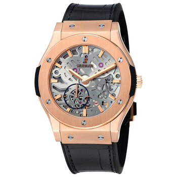 Classic Fusion Ultra Tin Automatic Skeleton Dial Black Leather Men Watch 545.OX.0180.LR