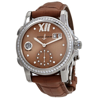 Classic Lady Dual Time GMT Diamond Brown sunray Dial Watch 3343222B3009