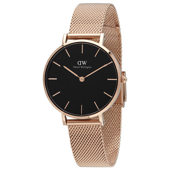 Classic Petite Melrose Black Dial Watch DW00100161