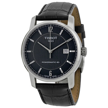 Classic Titanium Powermatic 80 Black Dial Watch T0874074605700