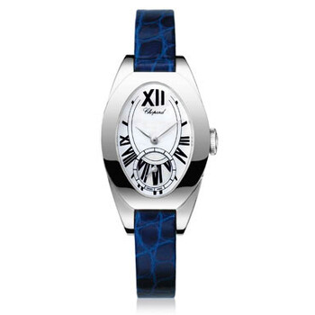 Classique Femme 18kt White Gold Blue Leather Watch