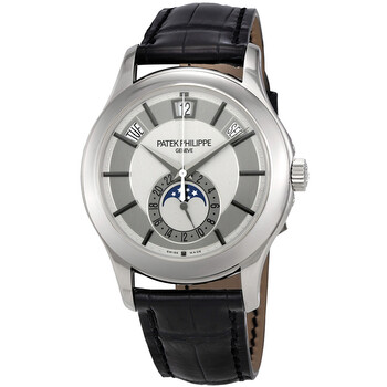 Complications Grey Dial 18k White Gold Black Leather Watch 5205G001