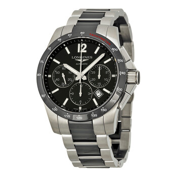 Conquest Automatic Chronograph Black Dial Watch L2.744.4.56.7