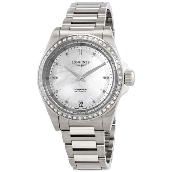 Conquest Automatic Diamond White Mother of Pearl Dial Watch L3.430.0.87.6