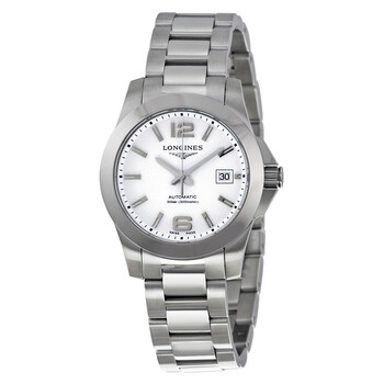 Conquest Automatic White Dial Stainless Steel Watch L3.276.4.16.6