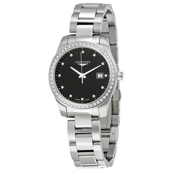 Conquest Black Dial Diamond Watch L3.401.0.57.6