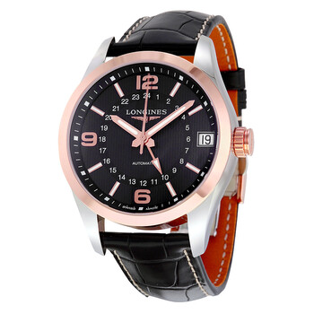 Conquest Classic Black Dial GMT Automatic Watch L2.799.5.56.3