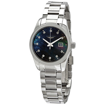 Conquest Classic Black Mother of Pearl Diamond Dial Watch L22864886