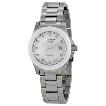 Conquest Diamond Mother of Pearl Dial Stainless Steel Watch L3.257.4.87.6