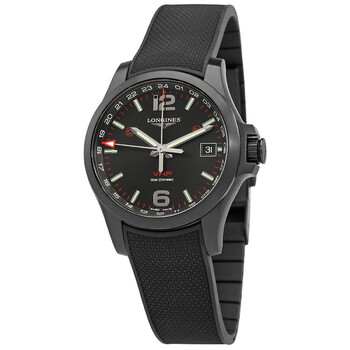 Conquest V.H.P. GMT Quartz Black Dial Watch L3.718.2.56.9