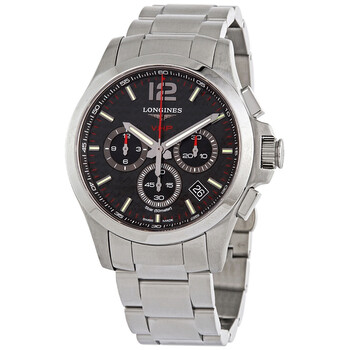 Conquest V.H.P. Perpetual Chronograph Black Carbon Dial Quartz Watch L37174666