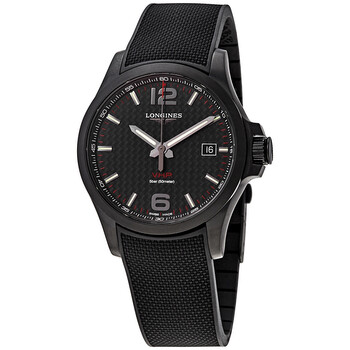 Conquest V.H.P. Perpetual Quartz Black Carbon Dial Watch L3.726.2.66.9
