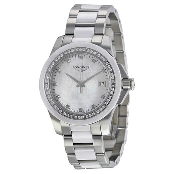 Conquest White Ceramic Diamond Watch L32810877