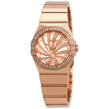 Constellation 18kt Rose Gold Mother of Pearl Diamond Dial Watch 123.55.27.60.55.013