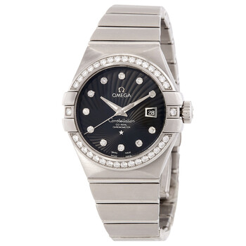 Constellation Automatic Chronometer Diamond Black Dial Watch 123.55.31.20.51.001