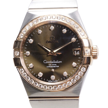 Constellation Automatic Chronometer Diamond Brown Dial Watch 123.25.38.21.63.001
