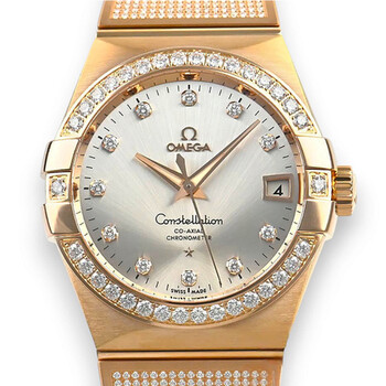 Constellation Automatic Chronometer Diamond Grey Dial Watch 123.55.38.21.52.005