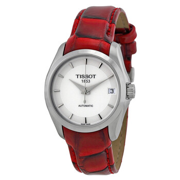 Couturier White Dial Red Leather Watch T035.207.16.011.01
