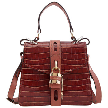 Crocodile Embossed Small Aby Day Shoulder Bag