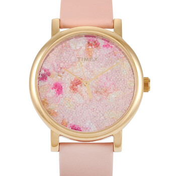 Crystal Bloom Quartz Pink Crystal Dial Watch TW2R66300