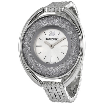 Crystaline Oval Quartz Silver Dial Watch